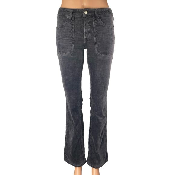 Urban Outfitters The Icon Black Corduroy Low Rise Flared Bootcut Pants Sz 24 - Picture 1 of 6